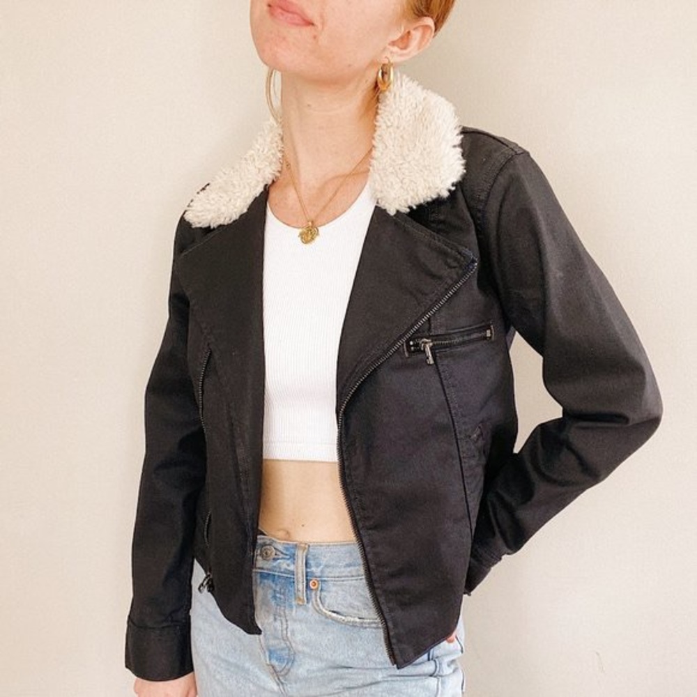 Levi’s Denim Moto Faux Fur Jacket